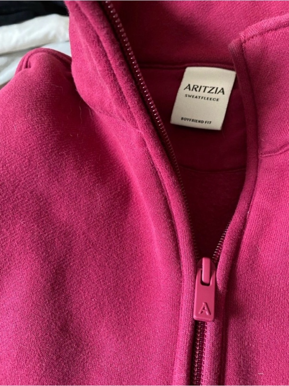 Aritzia pink half zip sweatshirt